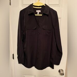Women’s black long sleeve blouse denim and co size L